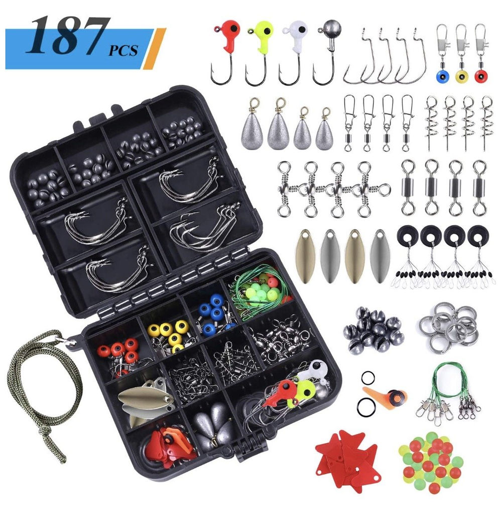 CL26-06 187-piece terminal tackle kit in a divided box